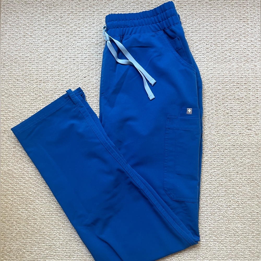 Figs High Waisted Yola Skinny Scrub Pants - Royal Blue